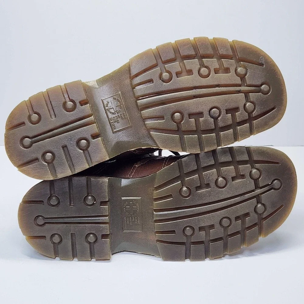 Dr. Martens Shoes Mens Size 10 Brown Leather Lace Up Chunky Sole Casual 11306